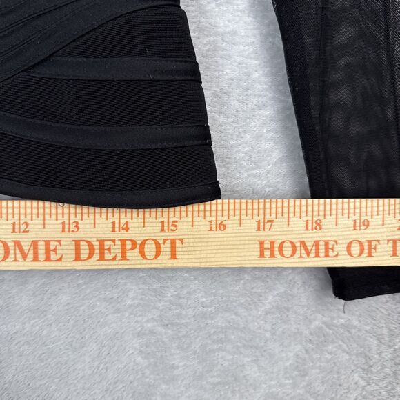 Vtg Y2K Bustier Top Womens 6 Black Sheer Mesh Party Grunge Whimsigoth Sexy Edgy - Picture 11 of 15